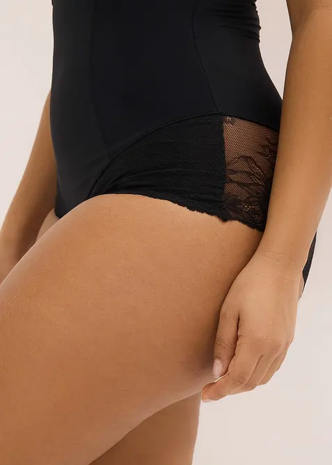 Culotte sculptante taille haute avec dentelle, maintien mod&eacute;r&eacute;, bonprix