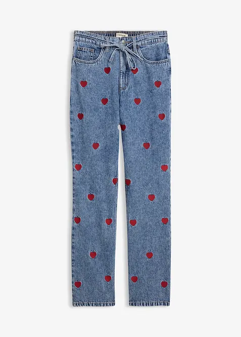 Jean droit et loose, taille haute, bonprix