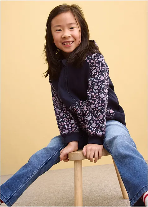 Sweat zipp&eacute; &agrave; capuche 100% coton, bonprix