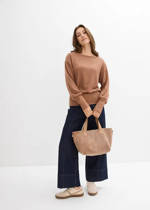 T-shirt manches longues doux avec viscose, bonprix