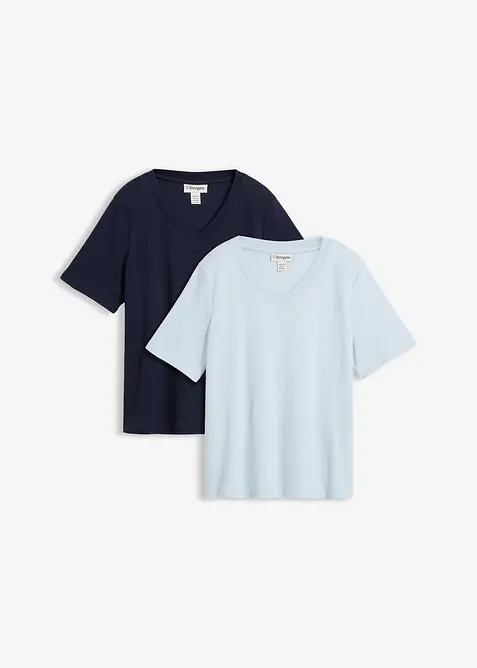 Lot de 2&nbsp;T-shirts en jersey &eacute;pais 100% coton, bonprix