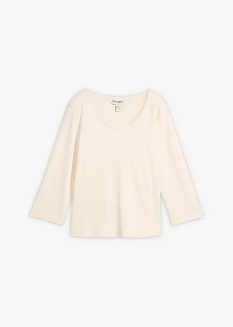 T-shirt manches 3/4 en jersey &eacute;pais 100% coton, bonprix