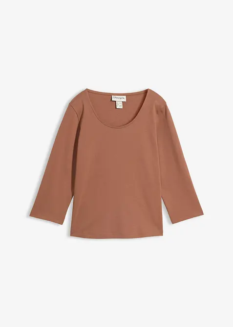 T-shirt manches 3/4 en jersey &eacute;pais 100% coton, bonprix