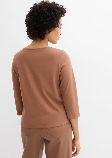 T-shirt manches 3/4 en jersey &eacute;pais 100% coton, bonprix