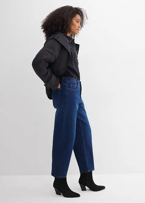Jean barrel taille mi-haute, bonprix