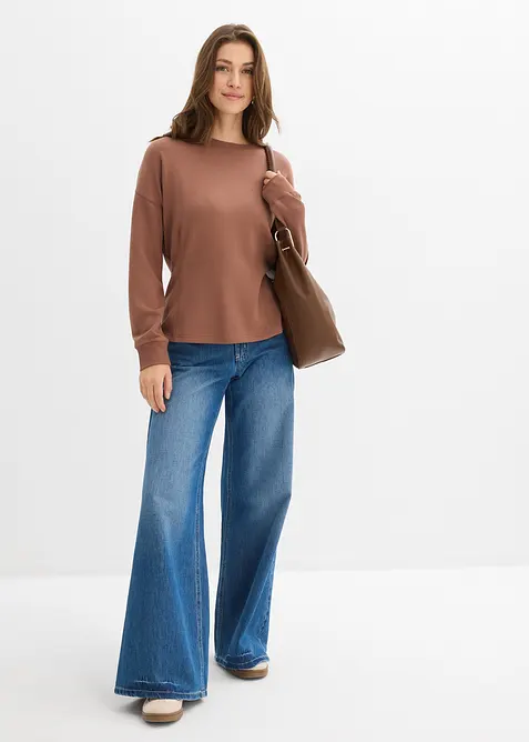 Sweat cintr&eacute; en mati&egrave;re n&eacute;opr&egrave;ne, bonprix