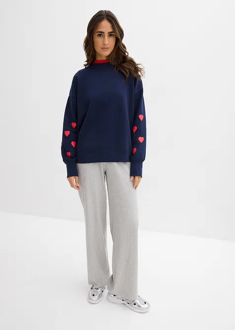 Sweat-shirt en coton m&eacute;lang&eacute;, bonprix