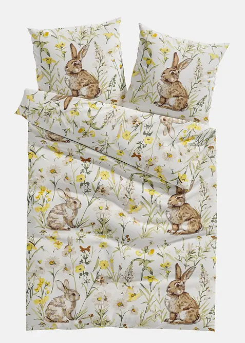 Parure de lit en coton m&eacute;lang&eacute;, bonprix