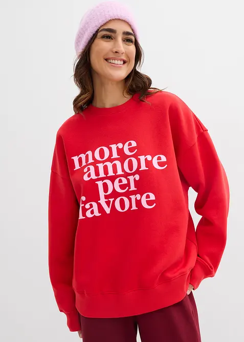 Sweat oversize en coton m&eacute;lang&eacute;, bonprix