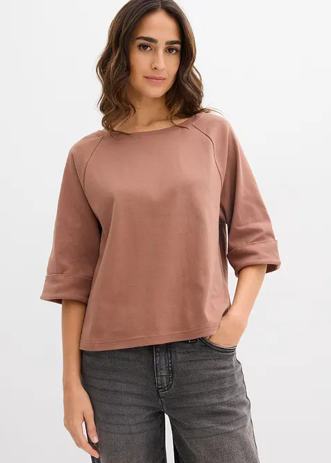 T-shirt &agrave; manches raglan en coton &eacute;pais, bonprix