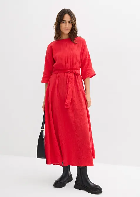 Robe midi en coton doux, bonprix