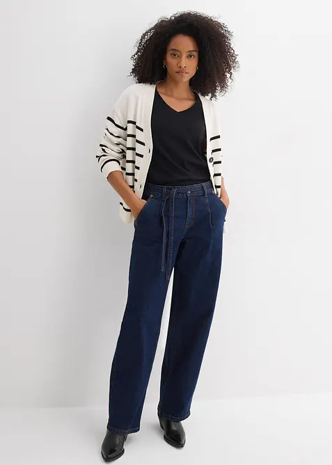 Jean barrel taille mi-haute, bonprix