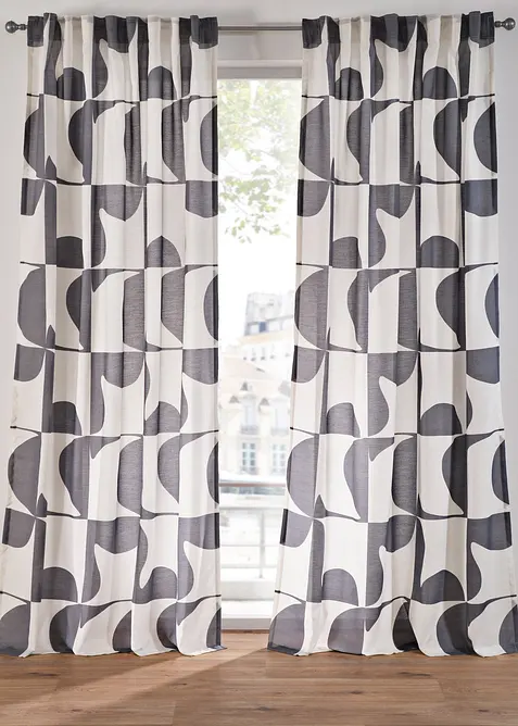 Voilage &agrave; imprim&eacute; graphique (1 pce), bonprix