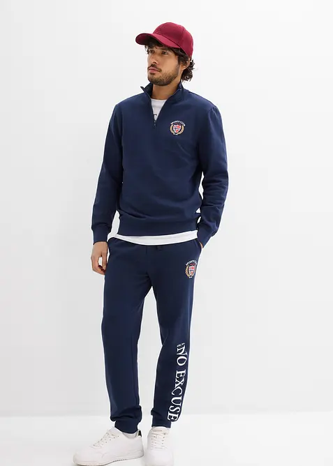 Sweat-shirt 100% coton &agrave; col zipp&eacute;, bonprix