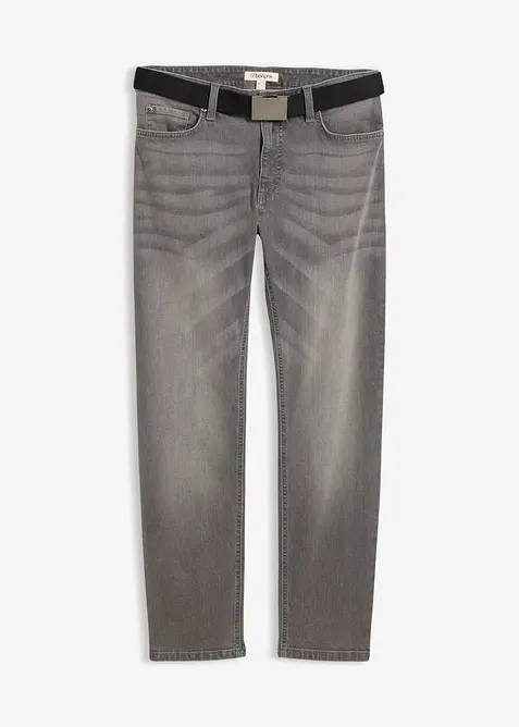 Jean extensible regular avec ceinture, droit, bonprix