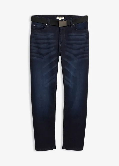 Jean extensible regular avec ceinture, droit, bonprix