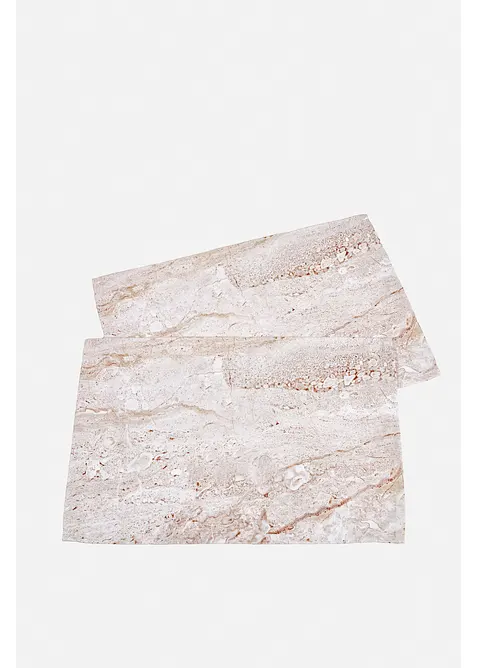 Lot de 2 sets de table motif marbre, bonprix