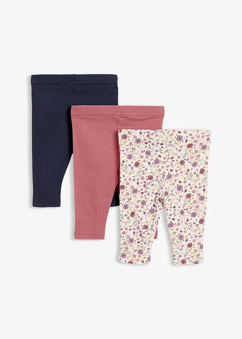 Lot de 3 leggings 100% coton, bonprix