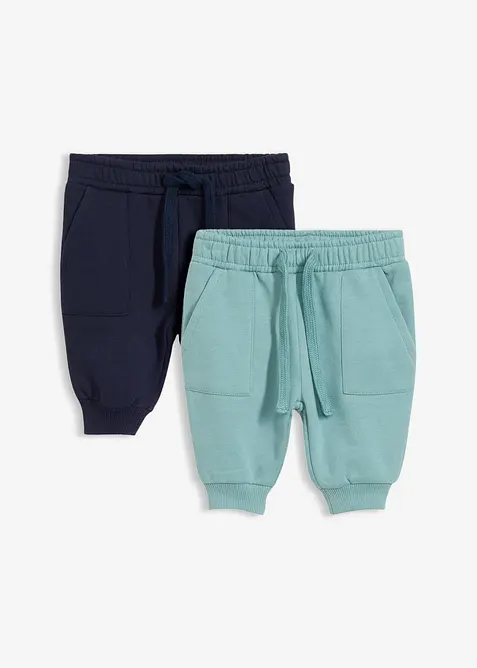 Lot de 2 pantalons de jogging 100% coton, bonprix