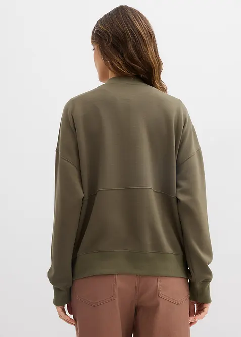 Sweat zipp&eacute; oversize en mati&egrave;re n&eacute;opr&egrave;ne, bonprix