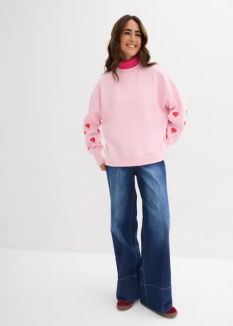 Sweat-shirt en coton m&eacute;lang&eacute;, bonprix