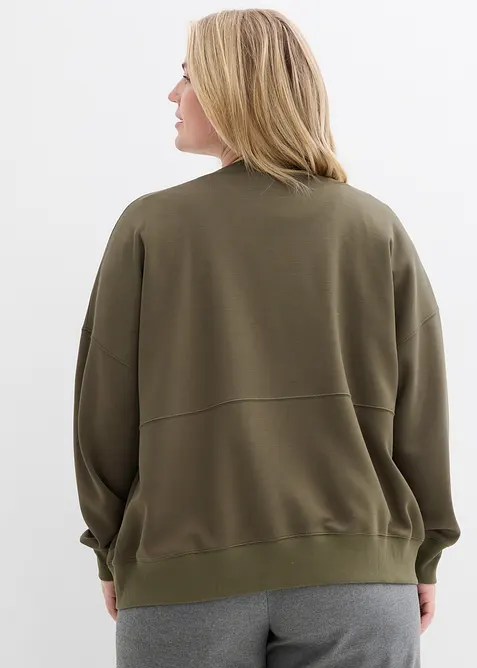Sweat zipp&eacute; oversize en mati&egrave;re n&eacute;opr&egrave;ne, bonprix