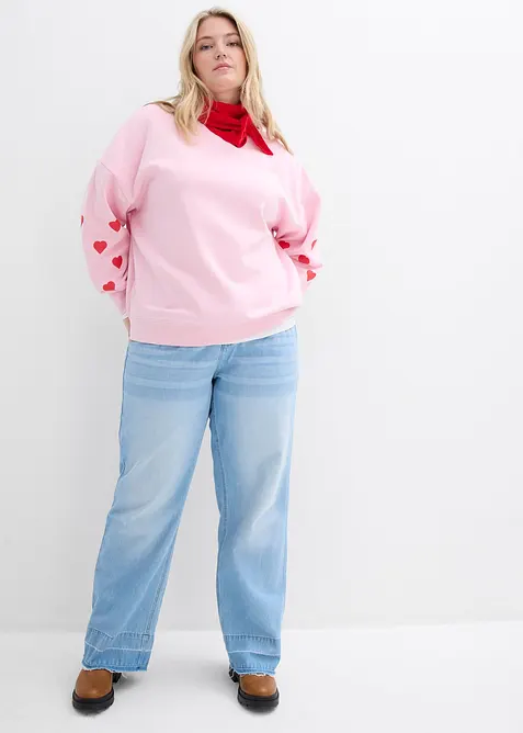 Sweat-shirt en coton m&eacute;lang&eacute;, bonprix