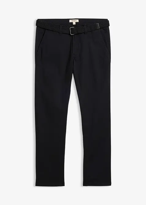 Pantalon chino extensible regular &agrave; taille &eacute;lastiqu&eacute;e, droit, bonprix