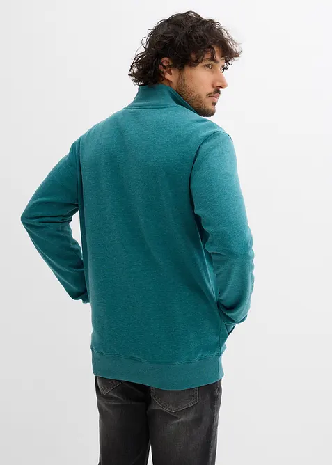 Sweat zipp&eacute; &agrave; col montant et d&eacute;tails enduits, bonprix