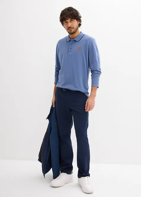 Polo manches longues classique avec d&eacute;tails contrastants, regular, bonprix