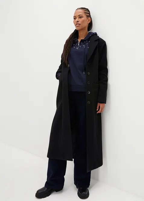 Sweat &agrave; capuche et col zipp&eacute;, 100% coton, bonprix