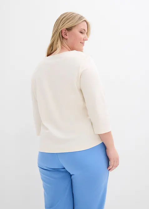 T-shirt manches 3/4 en jersey &eacute;pais 100% coton, bonprix