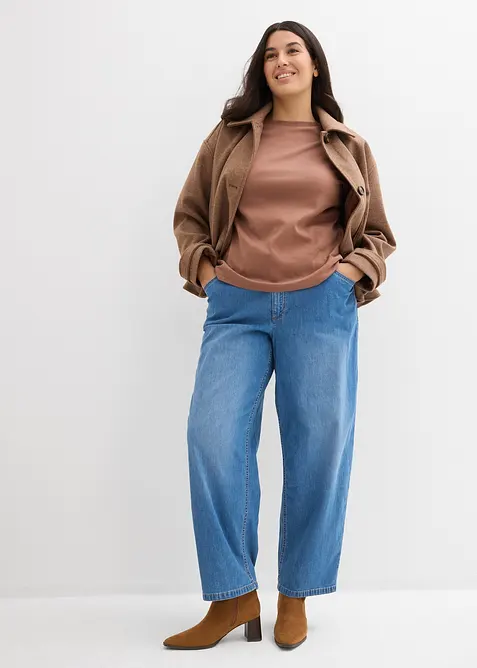 Jean barrel taille haute, bonprix