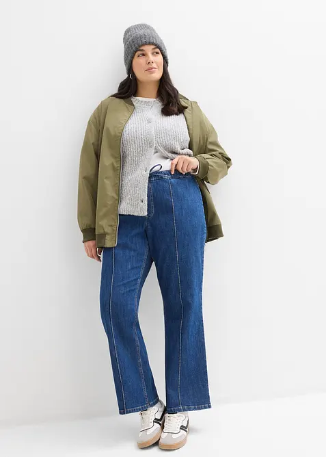 Jean bootcut taille mi-haute et &eacute;lastiqu&eacute;e, bonprix