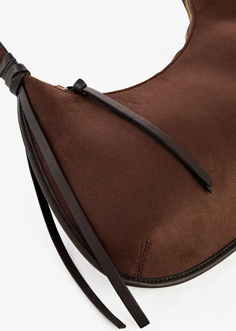 Sac &agrave; bandouli&egrave;re en su&eacute;dine avec passepoil, bonprix