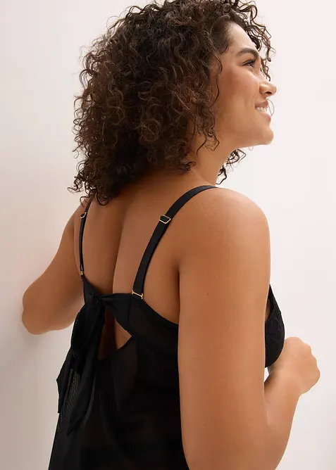 N&eacute;glig&eacute; &agrave; dentelle c&oelig;urs, sans armatures, bonprix