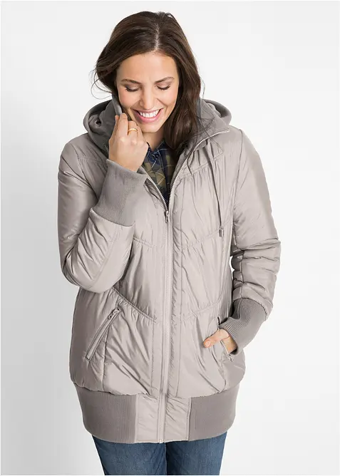 Veste matelass&eacute;e &agrave; finitions &eacute;lastiqu&eacute;es et capuche, bonprix