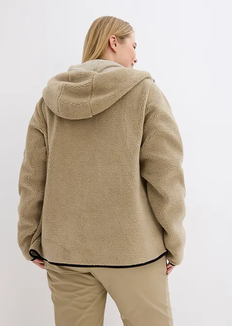 Veste en maille sherpa &agrave; capuche, bonprix