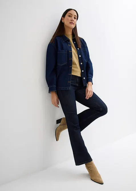 Jean bootcut taille mi-haute, extensible, bonprix