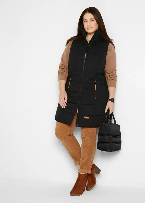 Longue doudoune sans manches &agrave; col montant, bonprix