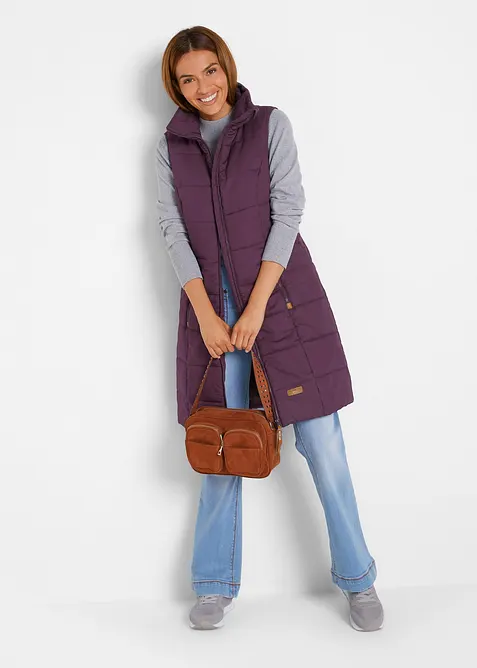 Longue doudoune sans manches &agrave; col montant, bonprix