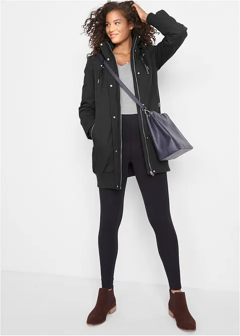 Veste longue &agrave; capuche, rembourr&eacute;e, bonprix