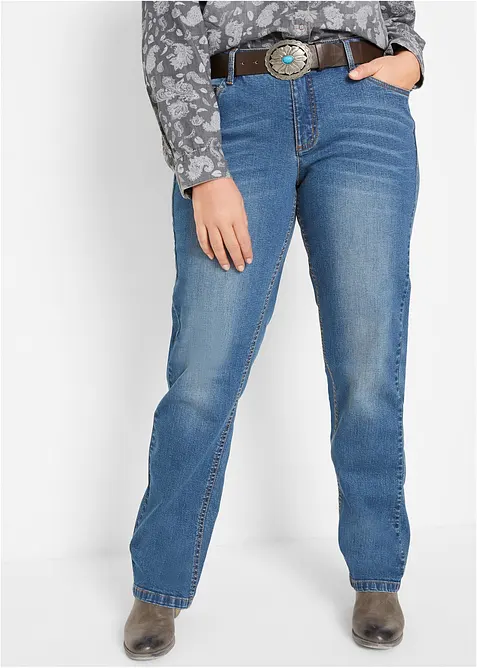 Jean Straight taille mi-haute, extensible, bonprix