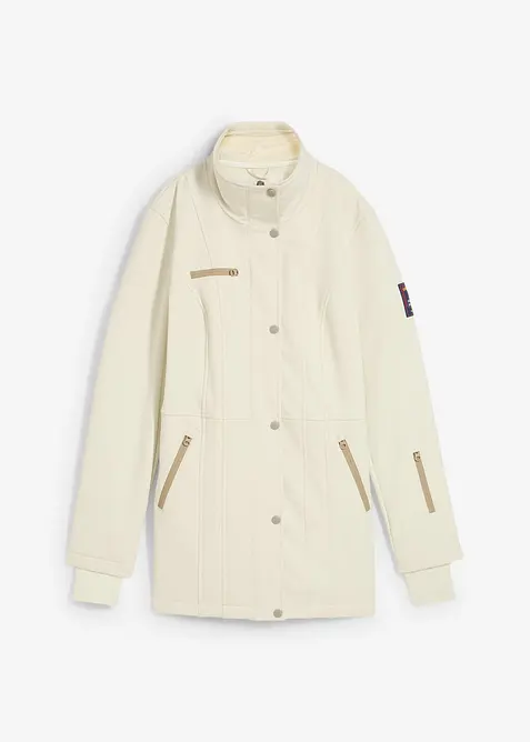 Longue parka en softshell extensible et d&eacute;perlant, bonprix