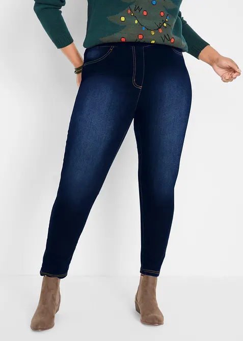 Jegging taille haute en mati&egrave;re thermique l&eacute;g&egrave;rement &eacute;lastique, taille confortable, bonprix