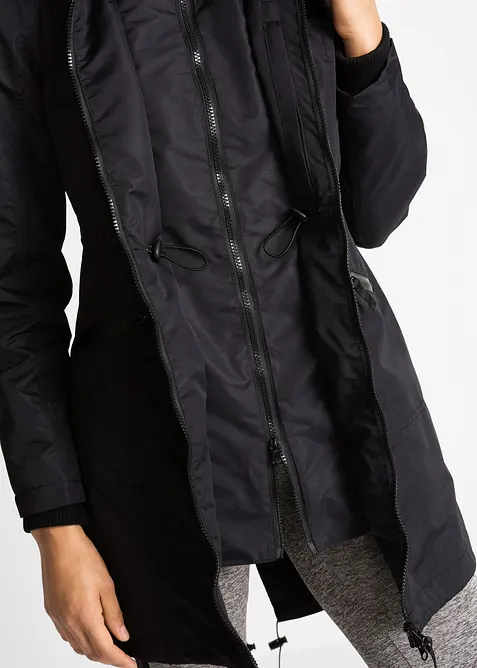 Parka de mi-saison imperm&eacute;able &agrave; capuche, style 2-en-1, bonprix