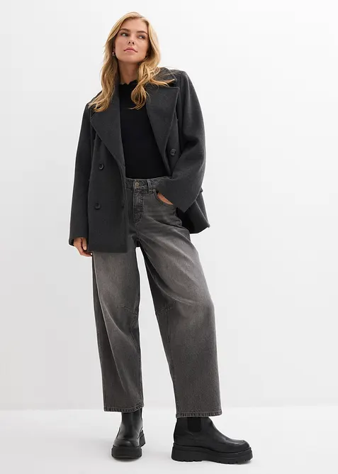 Jean barrel taille mi-haute, bonprix