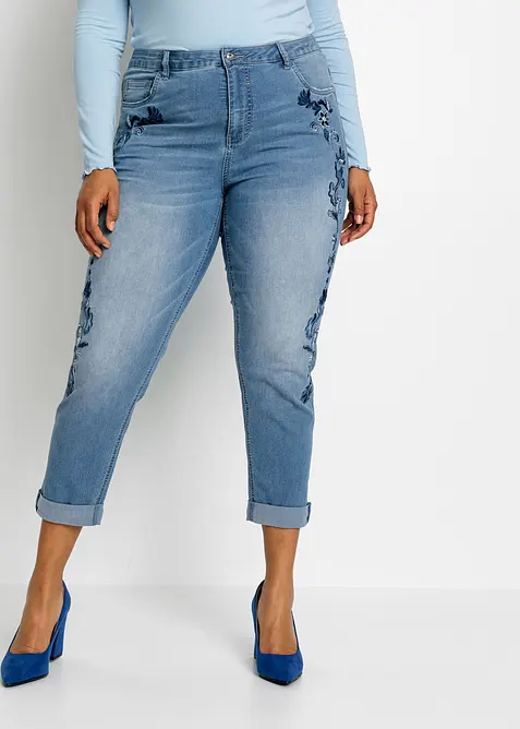 Jean slim taille mi-haute, court, bonprix