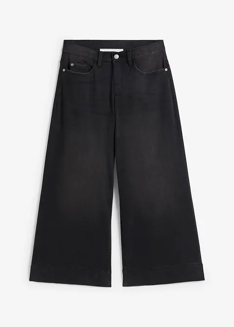 Jupe-culotte 7/8 en jean extensible ultra-doux, bonprix