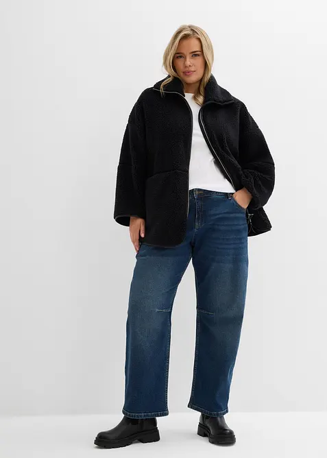 Jean barrel, taille mi-haute, bonprix